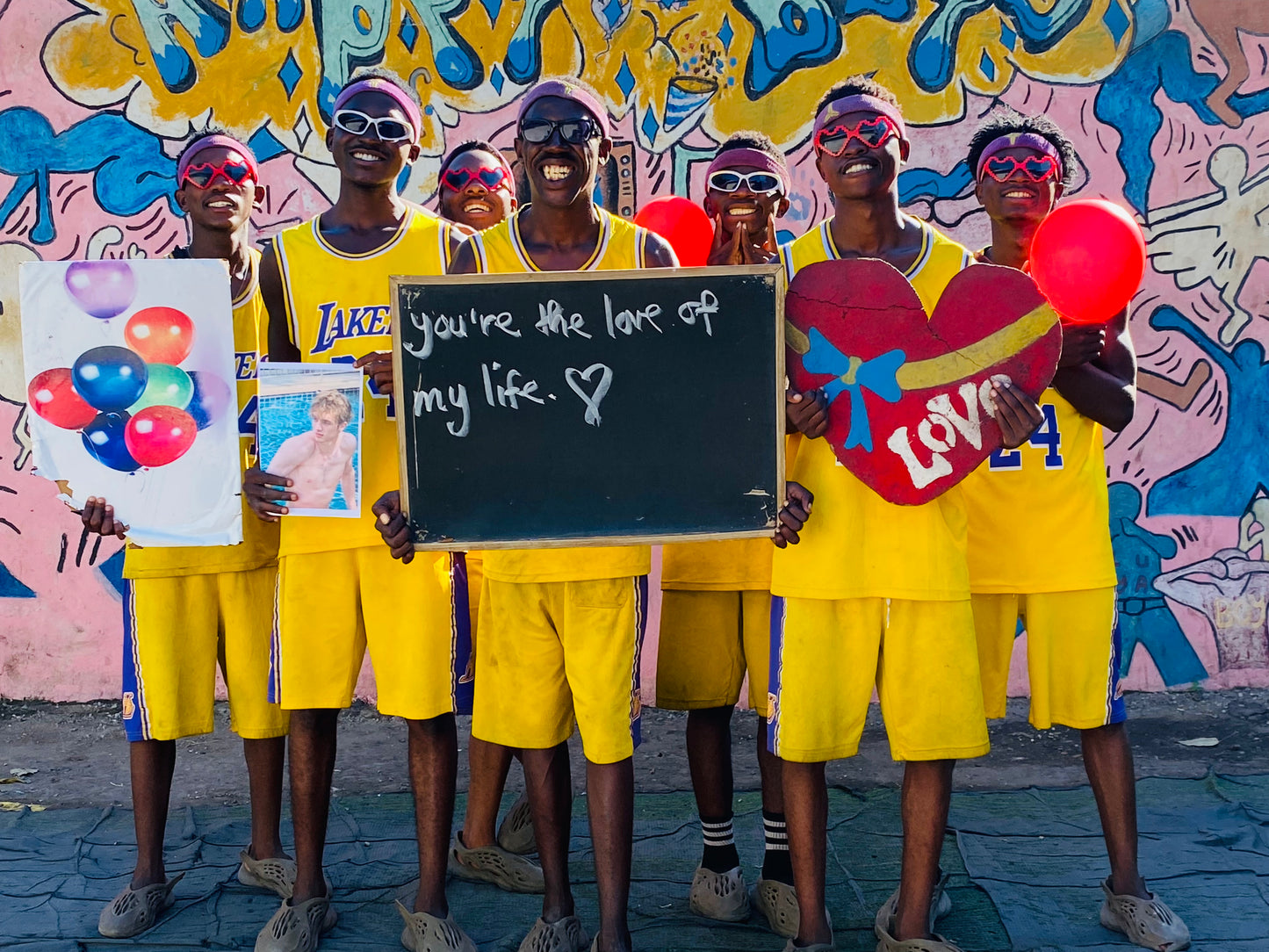 Yellow Basketball Uniforms - Valentine's Day Series