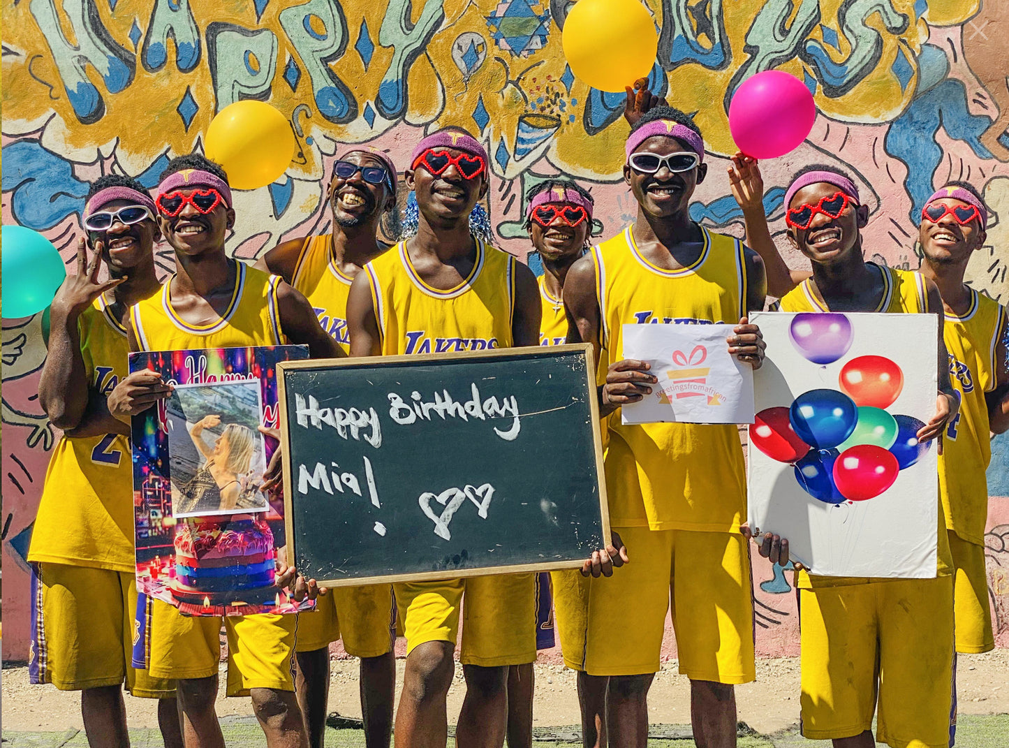 African Fitness Team - Yellow basketball uniforms